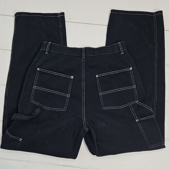 NWOT Garage Carpenter Pants Size 5 White Stitching | Wide Leg.| Goth Streetwear - Picture 7 of 16